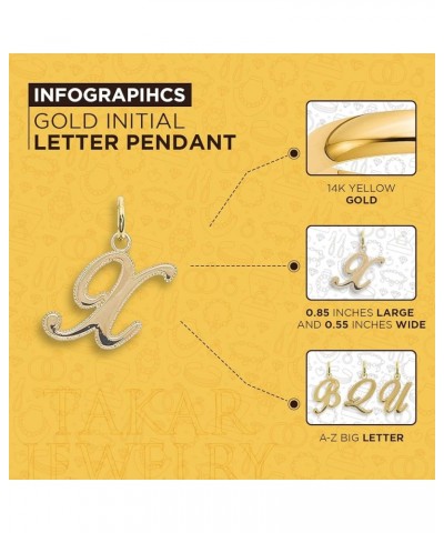 Gold Initial Letter Pendant For Necklaces, 10k Gold A-Z Big Letter Charm Necklace Jewelry for Men And Women. Made In USA X $3...