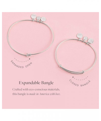 Words Are Powerful Expandable Bangle for Women, We Are All Human Charm, Shiny Silver Finish, 2 to 3.5 in $18.48 Bracelets