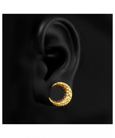 2 PCS Cool Meteorite Ear Saddle Plugs Tunnels Gauges for Women & Mens - Stainless Steel 316L Ear Piercing Expander Body Earri...