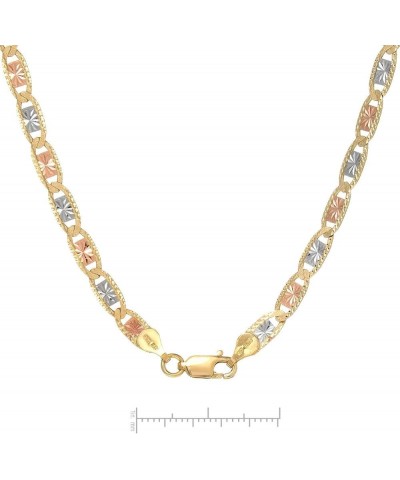 14 Karat Three Tone, Yellow Gold, White Gold and Rose Gold Necklace (Length: 18"-24" 3.5 MM) 18.0 Inches $287.55 Necklaces