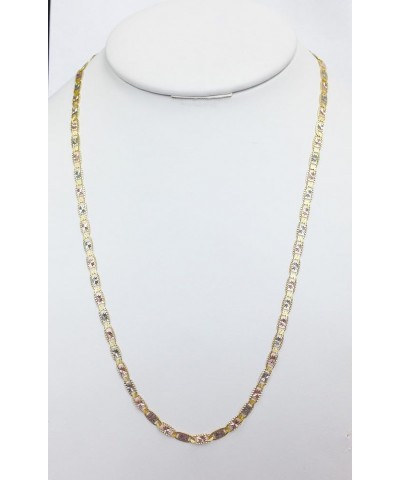 14 Karat Three Tone, Yellow Gold, White Gold and Rose Gold Necklace (Length: 18"-24" 3.5 MM) 18.0 Inches $287.55 Necklaces