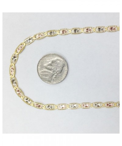 14 Karat Three Tone, Yellow Gold, White Gold and Rose Gold Necklace (Length: 18"-24" 3.5 MM) 18.0 Inches $287.55 Necklaces