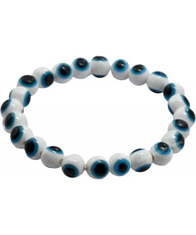 Blue Evil Eye Round Bracelet For Women with Black Obsidian Natural Crystal Beads Pulseras Para Hombres Mujer Stocking Stuffer...