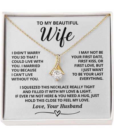 Wife Necklace Gifts From Husband, Wedding Anniversary Romantic Gifts For Wife Birthday Gifts From Husband, Necklaces For Wife...