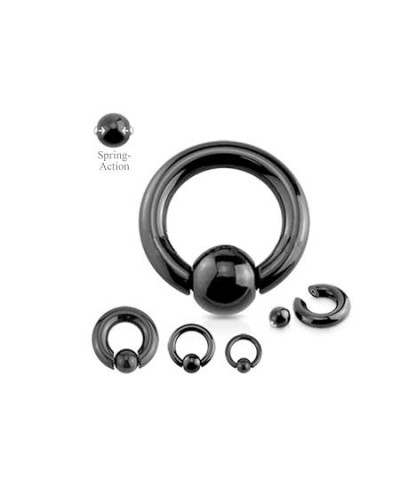 5mm 316l Surgical Steel Captive Bead Piercing Hoop 4G PA Ring Ear Gauges Spring Action CBR for Women Men 1/2 inch 12mm 6G (4m...