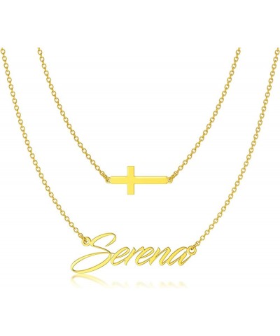 925 Sterling Silver Personalized Name Necklace Customized Gift for Mother Girlfriend Style-J (Crosses with Names) $17.21 Neck...