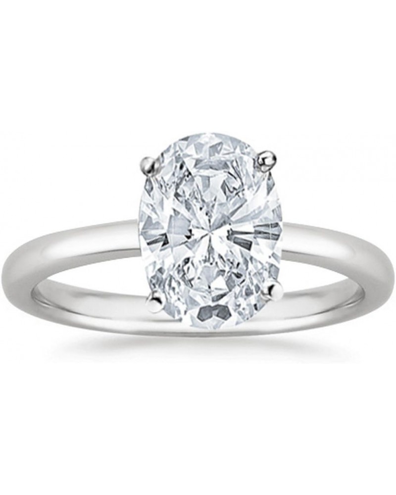 Platinum 1-5 Carat Lab Grown Solitaire Oval Cut IGI Certified Diamond Engagement Ring (D-E Color VS1-VS2 Clarity) 1.0 carats ...