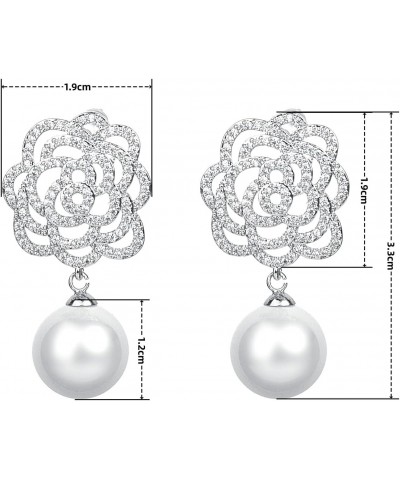 Fashion women's Charm Earrings Imitation Pearl Elegant Rhinestone Stud Earrings $8.39 Earrings