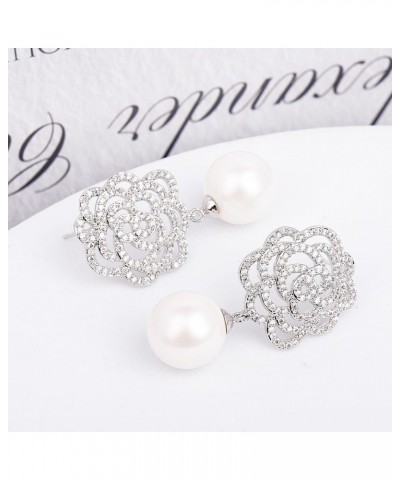 Fashion women's Charm Earrings Imitation Pearl Elegant Rhinestone Stud Earrings $8.39 Earrings