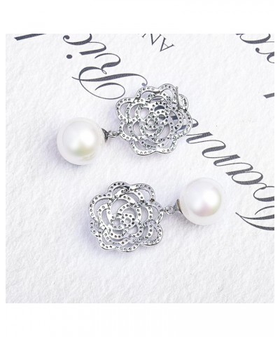 Fashion women's Charm Earrings Imitation Pearl Elegant Rhinestone Stud Earrings $8.39 Earrings