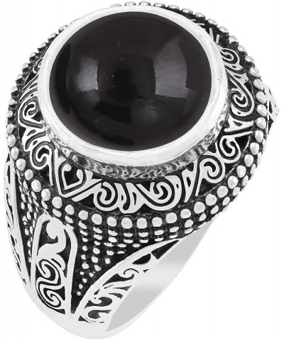 5.78Cts Native American Style Round Shaped Natural Gemstone Rings For Women, 925 Silver Plated Birthstone Ring Jewelry Gift F...