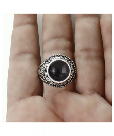 5.78Cts Native American Style Round Shaped Natural Gemstone Rings For Women, 925 Silver Plated Birthstone Ring Jewelry Gift F...