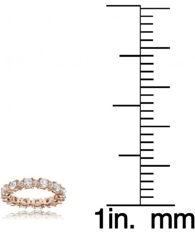 Sterling Silver Cubic Zirconia Cushion & Round-cut Eternity Band Ring rose-gold-flashed-silver $17.67 Rings