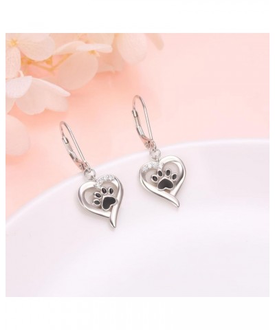 Animal Earrings 925 Sterling Silver Unicorn Puppy Paw Cat Bunny Rabbit Drop Dangle Leverback Earrings for Women Daughter Girl...