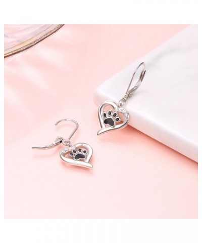 Animal Earrings 925 Sterling Silver Unicorn Puppy Paw Cat Bunny Rabbit Drop Dangle Leverback Earrings for Women Daughter Girl...