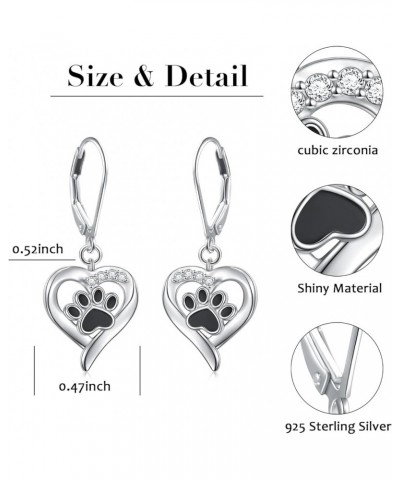 Animal Earrings 925 Sterling Silver Unicorn Puppy Paw Cat Bunny Rabbit Drop Dangle Leverback Earrings for Women Daughter Girl...