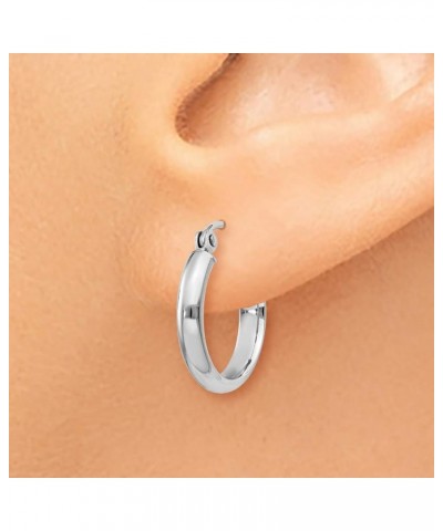 2.75mm Classic Polished Hoop Earrings in Real 14k White Gold 15mm $67.62 Earrings