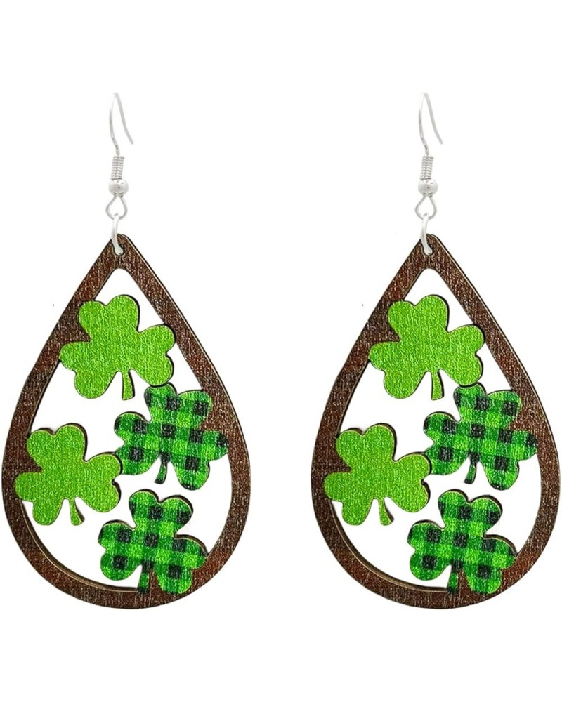 St. Patrick's Day Earrings for Women Green Leaf Acrylic Dangle Earrings for Women Girls Green Hat Horseshoe Drop Earrings Goo...