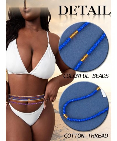 50inch Plus Size African Waist Beads Belly Chain Non-Stretching Tie-on Bead Jewelry Accessories for Women and Girls (5) (3) $...