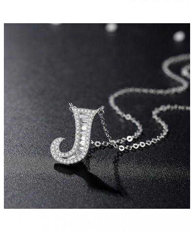 925 Sterling Silver Initial Necklace Cubic Zirconia Jewelry for Girls Women Letter J $12.40 Necklaces