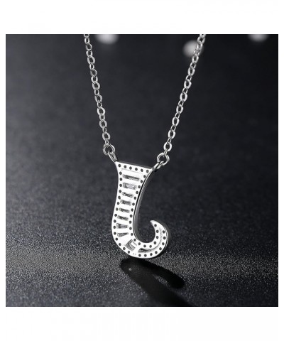 925 Sterling Silver Initial Necklace Cubic Zirconia Jewelry for Girls Women Letter J $12.40 Necklaces