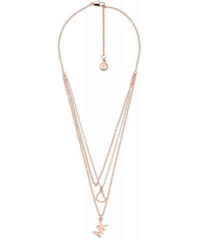 Brass Layered Heart Necklace for Women, Color: Rose Gold (Model: MKJ7806791) $43.50 Necklaces