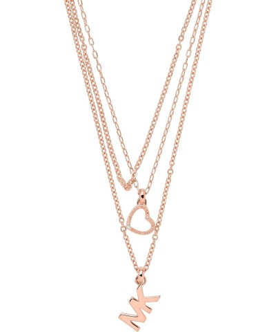 Brass Layered Heart Necklace for Women, Color: Rose Gold (Model: MKJ7806791) $43.50 Necklaces