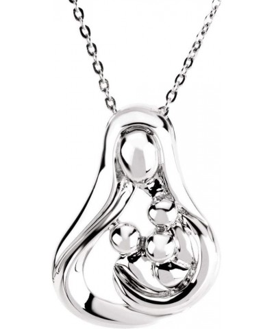 3 Child Mother's Embrace Charm Pendant Chain Necklace 18" (25mm x 19mm) 925 Sterling Silver $46.64 Necklaces