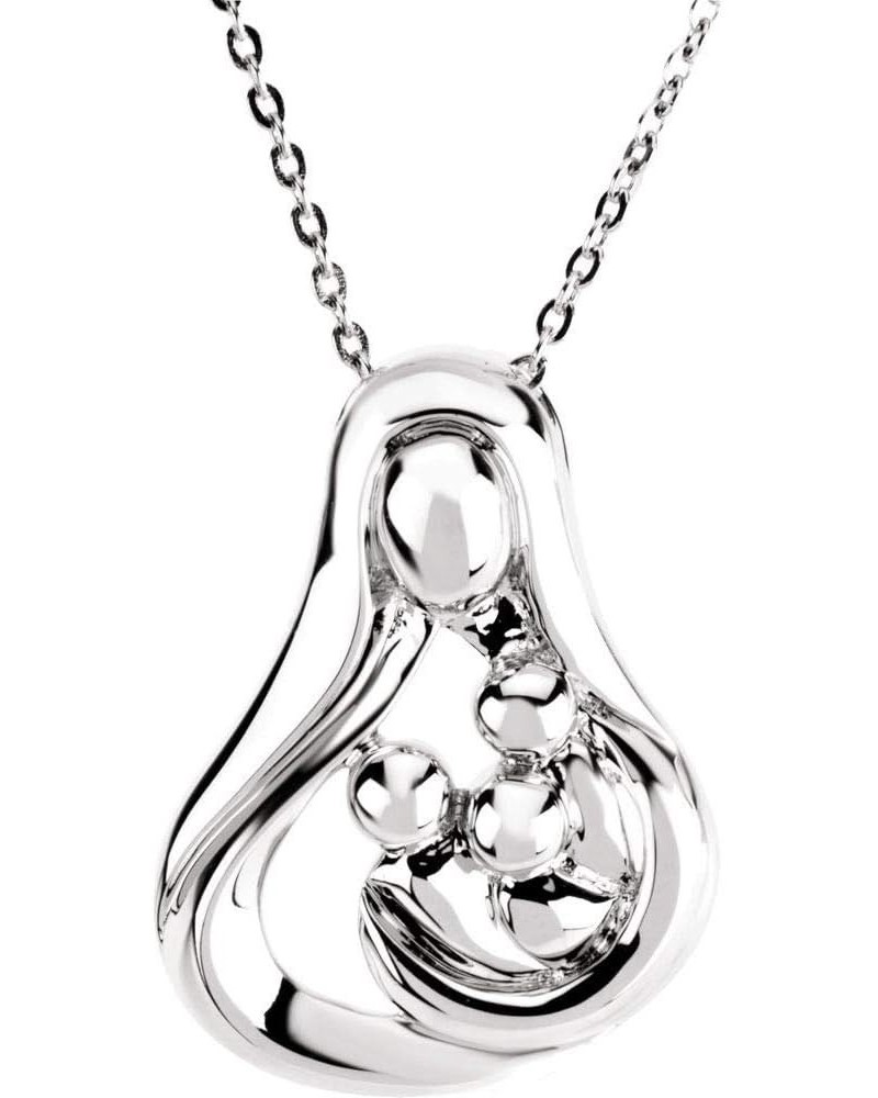 3 Child Mother's Embrace Charm Pendant Chain Necklace 18" (25mm x 19mm) 925 Sterling Silver $46.64 Necklaces