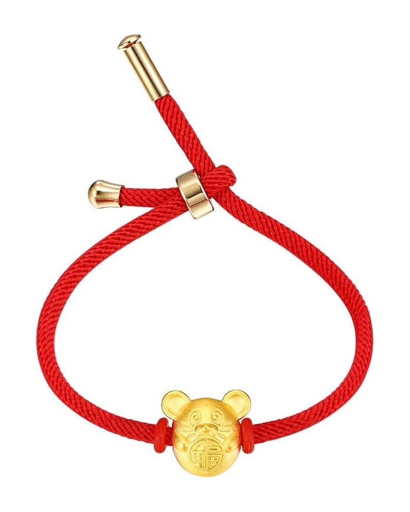 Chinese Zodiac Sign Mouse Red String Bracelet For Women Year of Rat Mascot Good Luck Symbol Jewelry Red $9.59 Bracelets