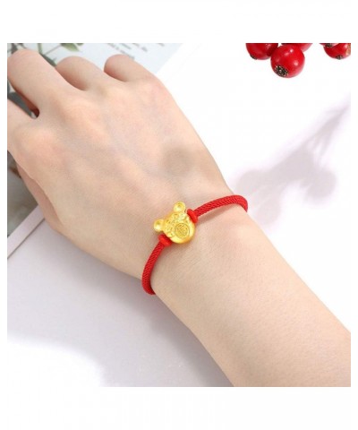 Chinese Zodiac Sign Mouse Red String Bracelet For Women Year of Rat Mascot Good Luck Symbol Jewelry Red $9.59 Bracelets