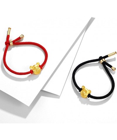 Chinese Zodiac Sign Mouse Red String Bracelet For Women Year of Rat Mascot Good Luck Symbol Jewelry Red $9.59 Bracelets