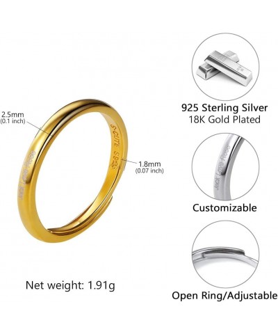 Wedding Band Rings S925 Sterling Silver Platinum Plated/18K Gold Plated Tarnish Resistant Open Ring,Birthstone Cubic Zirconia...