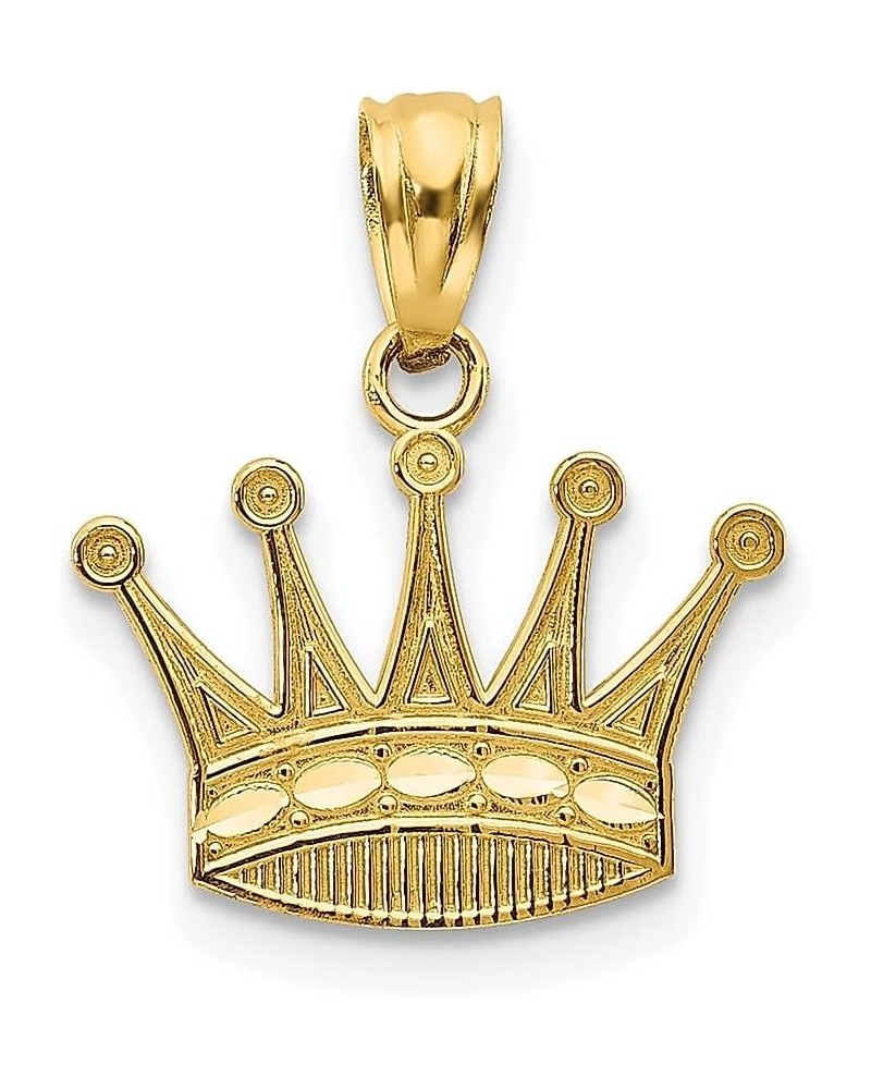 14k Yellow Gold Crown Necklace Charm Pendant Fine Jewelry For Women Gifts For Her $41.63 Pendants