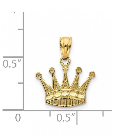 14k Yellow Gold Crown Necklace Charm Pendant Fine Jewelry For Women Gifts For Her $41.63 Pendants