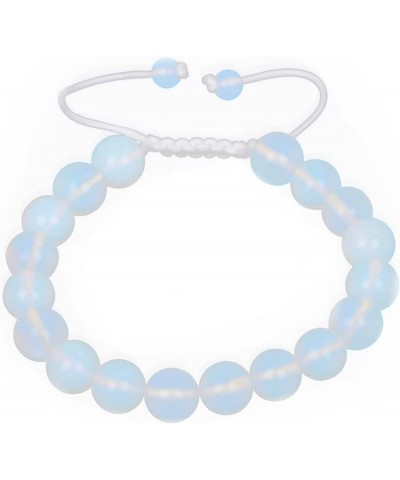 Natural 10mm Gemstone Bracelets Healing Power Crystal Macrame Adjustable 7-9 Inch Opalite $10.25 Bracelets