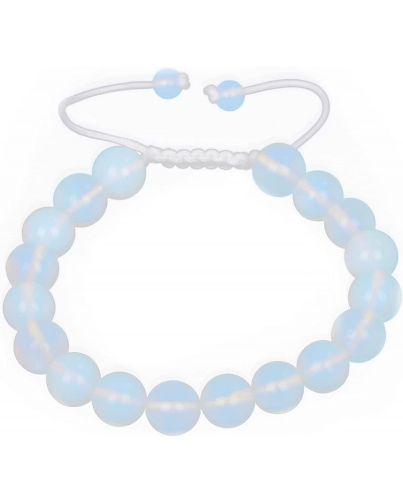 Natural 10mm Gemstone Bracelets Healing Power Crystal Macrame Adjustable 7-9 Inch Opalite $10.25 Bracelets