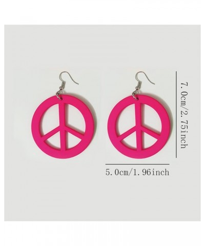 ANXIN STORE Unique Personality Lightweight Acrylic Love Peace Logo Pendant Earrings Simple Circle Cutouts 60s 70s 80s Earring...