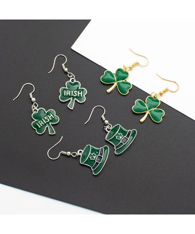 St. Patrick's Day Earrings for Women Girls Shamrock Irish Earrings Hat Green Earrings for Irish Holiday C $7.69 Earrings