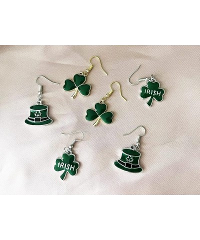 St. Patrick's Day Earrings for Women Girls Shamrock Irish Earrings Hat Green Earrings for Irish Holiday C $7.69 Earrings