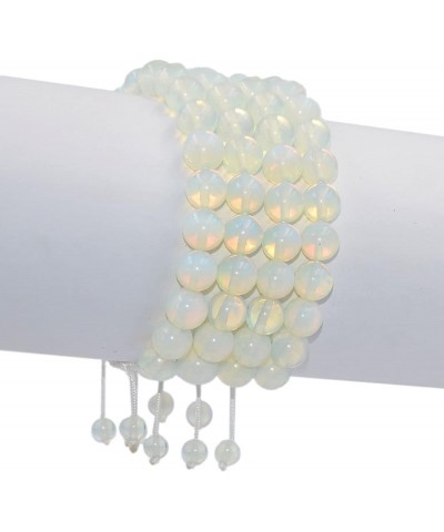 Natural 10mm Gemstone Bracelets Healing Power Crystal Macrame Adjustable 7-9 Inch Opalite $10.25 Bracelets