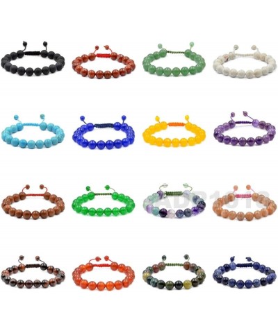 Natural 10mm Gemstone Bracelets Healing Power Crystal Macrame Adjustable 7-9 Inch Opalite $10.25 Bracelets