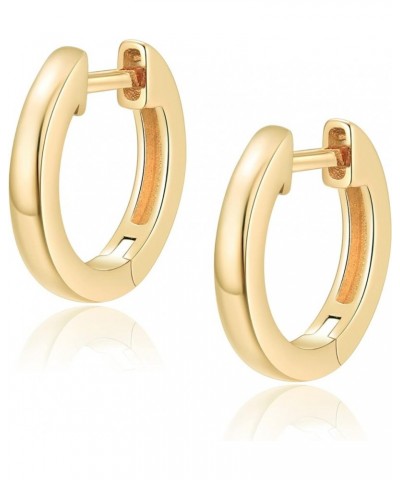 14K Gold Hoop Earrings for Women Girls with 925 Sterling Silver Post Hypoallergenic Lightweight 15mm/20mm Cubic Zirconia Hugg...