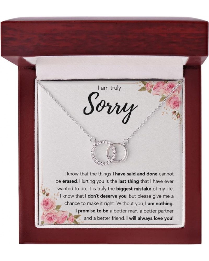 Im Sorry Gifts For Her, Apology Gifts For Her, I Love You I'm Sorry Gift, Giant Sorry Forgiveness Necklace with Message Card ...