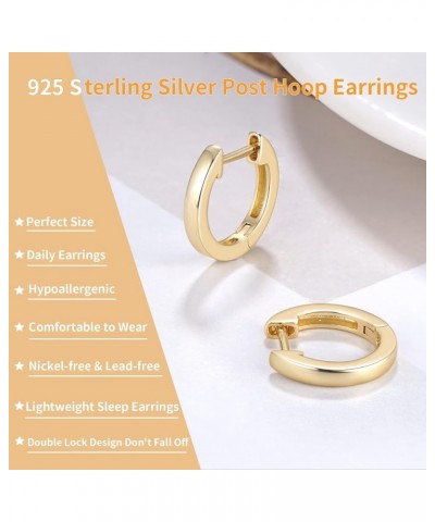 14K Gold Hoop Earrings for Women Girls with 925 Sterling Silver Post Hypoallergenic Lightweight 15mm/20mm Cubic Zirconia Hugg...