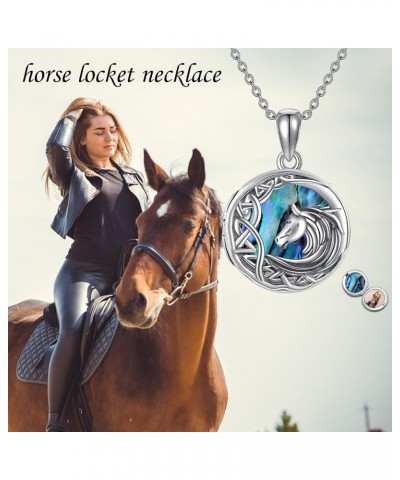 Horseshoe Horse Necklace 925 Sterling Silver Celtic Knot Horse Pendant Lucky Horse Jewelry Gifts for Women Girls… Locket $21....