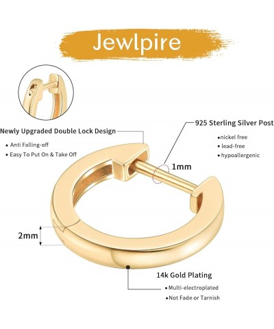 14K Gold Hoop Earrings for Women Girls with 925 Sterling Silver Post Hypoallergenic Lightweight 15mm/20mm Cubic Zirconia Hugg...