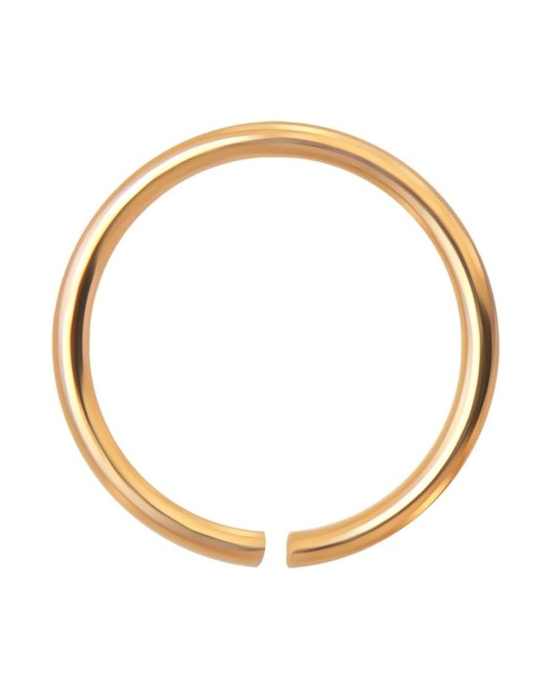 14 Karat Solid Gold 20 Gauge (0.8MM) - 5/16 Inch (8MM) Length Open Hoop Nose Ring Rose Gold $18.08 Body Jewelry