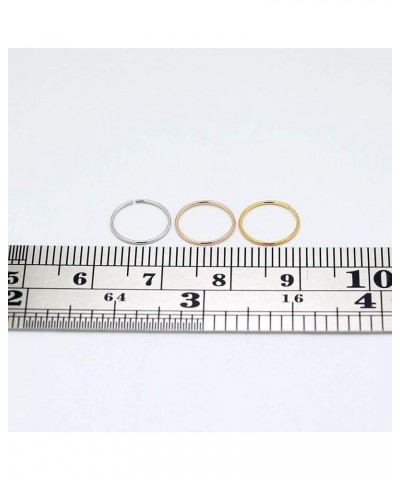 14 Karat Solid Gold 20 Gauge (0.8MM) - 5/16 Inch (8MM) Length Open Hoop Nose Ring Rose Gold $18.08 Body Jewelry