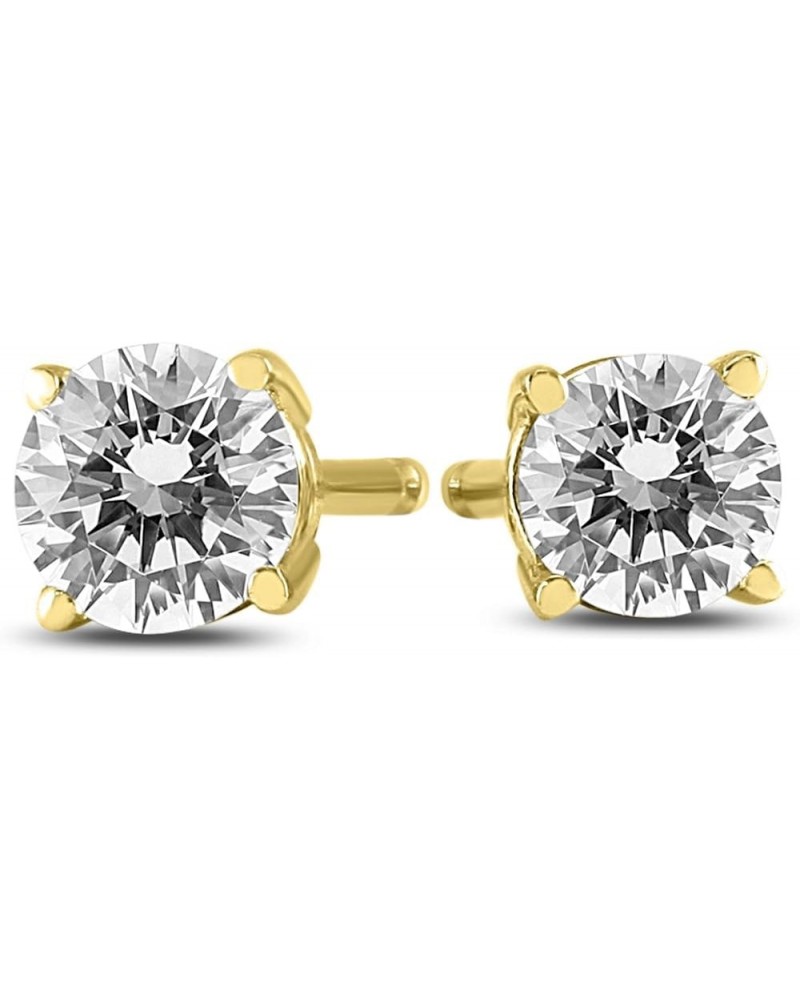 1/3-3/4 Carat TW Round Diamond Solitaire Stud Earrings Available in 14K White and Yellow Gold Yellow Gold 0.25 carats $45.88 ...